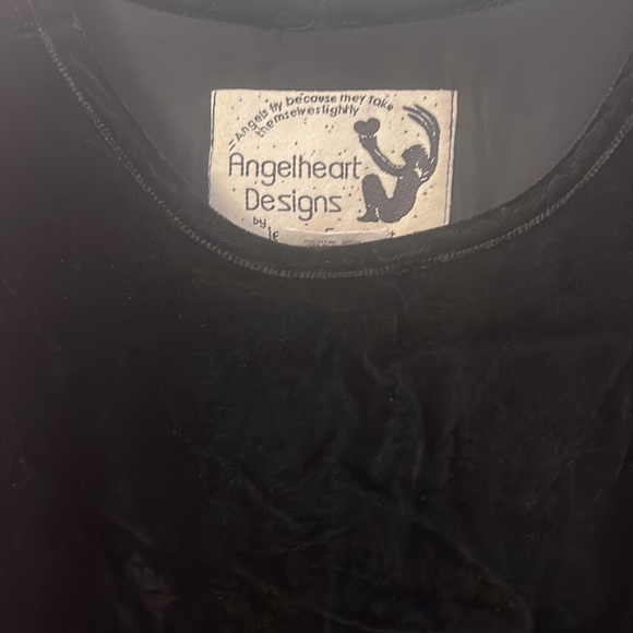 Angelheart FLAX Rayon Velvet Black Tunic M - Picture 2 of 4